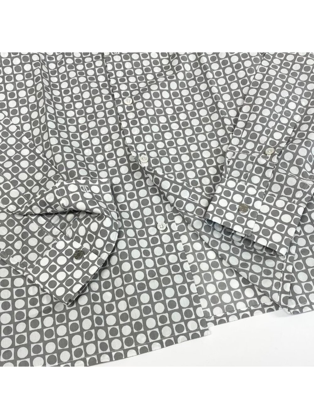 Hermes Long Sleeve Down Jacket Button Shirt Cotton Series All Over Pattern 41 - Picture 5 of 9